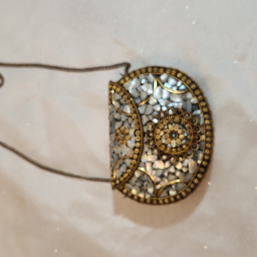 Vintage purse atone and metal clutch in truly unique